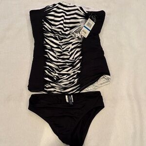 Anne Cole Signature Black and White Swimsuit XL womens